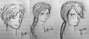 Peeta, Katniss and Gale (quick sketch)