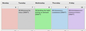 Editorial calendar screenshot