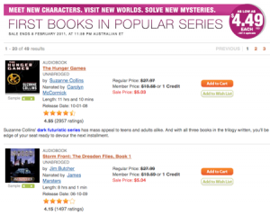 First Books in Popular Series sale at Audible.com
